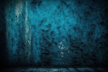 Sticker - A Darkly Dreamy: A Beautiful Abstract Grunge Decorative Wall with Dark Blue Accents - Generative AI