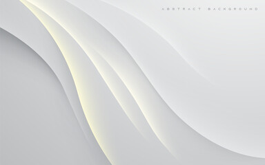 Wall Mural - Wavy white overlaping layers abstract background