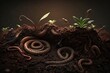 Worms are insects that live in the soil. Generative AI.