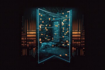 blocks with code information. data manipulation concept. beautiful colorful illustration. vector sty