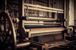 vintage image of a loom in a traditional textile factory, showcasing the history and evolution of the textile industry, generative ai