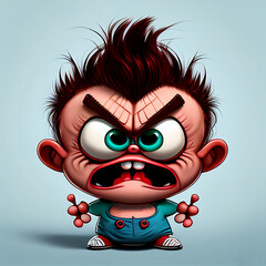 Canvas Print - angry boy cartoon character