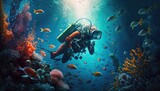 Fototapeta Do akwarium - Exploring the Underwater World
