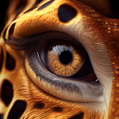 Poster - Beautiful photo of an giraffe eye taken at close range. 