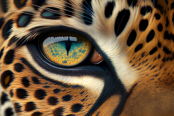 Poster - Beautiful photo of an jaguar eye taken at close range. 