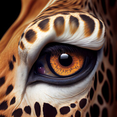 Poster - Beautiful photo of an giraffe eye taken at close range. 