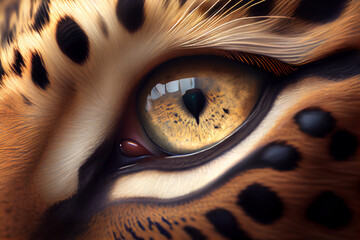 Poster - Beautiful photo of an leopard eye taken at close range. 