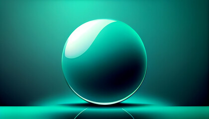 Poster - Cyan 3D Sphere Design visual element for background, wallpaper, banner, cover, poster or header.