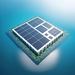 Canvas Print - Aerial view floating solar cell power plant with solar cell generate the electric on the lake, Floating solar panels and cell platform on the water ecological energy, Alternative renewable energy, gen