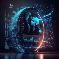 Poster -  forex trading business concept, FinTech and financial technology, forex trading graph, Economy and finance investment, generative ai