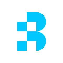 Wall Mural - Letter B or R pixel technology logo