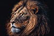 Intimate likeness of a regal lion Generative AI