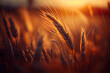 canvas print picture - Ein Meer von goldenem Weizen: Nahaufnahme eines Weizenfeldes - Generative Ai