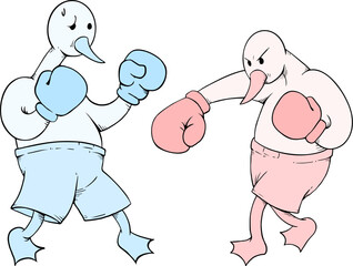 Wall Mural - Boxing goose draw