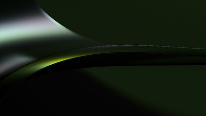 Abstract, dramatic, modern, luxury, luxury 3D rendering graphic design element background material of green dark plate-like modern art metal