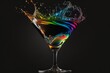 Kieliszek wina abstrakcyjny kolorowy akrylowy Generative AI