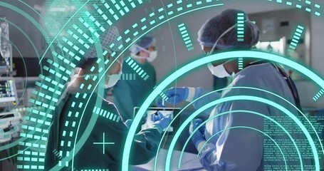 Poster - Animation of medical data processing over diverse female surgeons using tablet in operating theatre