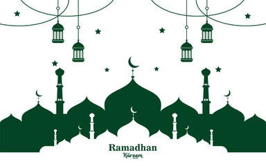 Wall Mural - Vector religious Ramadan Kareem Islamic festival banner design