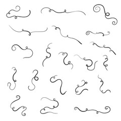 set of basic fancy twirl vector element design collection