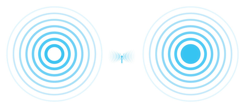 digital technology radio wave vector illustration on white background