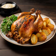 roasted chicken with potatoes (Generated by Artificial Intelligence)