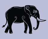 Fototapeta Dinusie - Vector traditional cartoon elephant