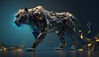© Get Stock - Cool, Epic, Artistic, Beautiful, and Unique Illustration of Panther Animal Cinematic Adventure: Abstract 3D Wallpaper Background with Majestic Wildlife and Futuristic Design (generative AI)