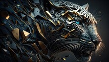 Cool, Epic, Artistic, Beautiful, And Unique Illustration Of Panther Animal Cinematic Adventure: Abstract 3D Wallpaper Background With Majestic Wildlife And Futuristic Design (generative AI)