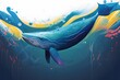 whale created using AI Generative Technology