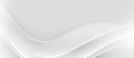 Wall Mural - Abstract white modern simple curved wave texture background template element design for technology, corporate, business, banner, poster, brochure, wallpaper, website, landing page, cover and interior