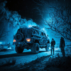 off road car in winter