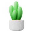 © onzon - Small cute cartoon style colorful succulent plant, in white pot for home interior decoration, 3D rendering illustration with transparent background.