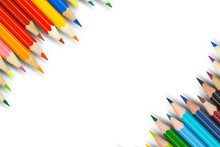 Colorful Pencils On  Transparent Background