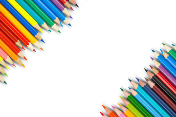 Colorful pencils on  transparent background