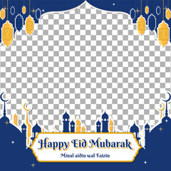 Wall Mural - Eid Mubarak  Greeting Twibbon Design Template