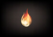 fire burn flame ball on grey background