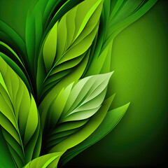 Poster - Abstract green leafy background