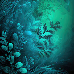 Poster - Undersea abstract, evoking the mystery and beauty of underwater environments
