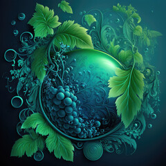 Poster - Abstract design infused with grape motifs, merging art with winemaking