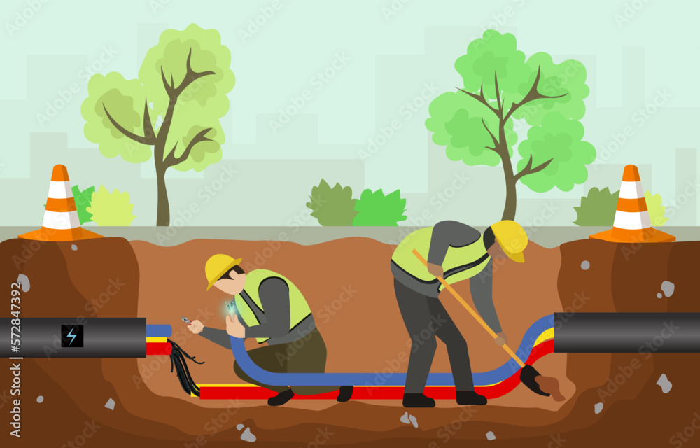 Electrical wiring on the underground, electrical engineer contractor