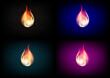 fire burn flame objects different colours background set