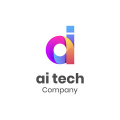 Leinwandbilder - letter ai lowercase identity logo design with multicolor shape icon design element, minimalist style for business technology and company identity