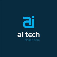 Leinwandbilder - letter ai lowercase identity logo design, Letter shape icon design element, minimalist style for business technology and company identity