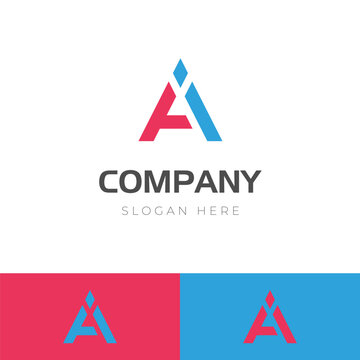 letter AI identity logo design with triangle shape icon design element, minimalist style for business technology and company identity