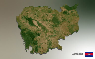 Cambodia Mosaic Country Map