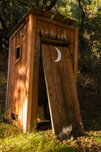 Old Empty Wooden Outhouse