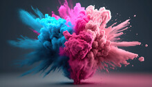 Background With Colored Powders Colliding