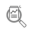 © Adrian - audit and data analysis icon like thin line assesment. linear trend graphic stroke design lineart logotype web element isolated on white. concept of key performance indicator or business visualisation