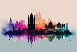 Fototapeta Londyn - Mumbai's sights and skyline are seen through a series of progressively translucent layers. Generative AI