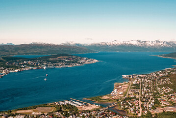 Poster - Tromso City - summer view from top of the mountain